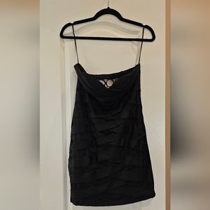 Black strapless dress